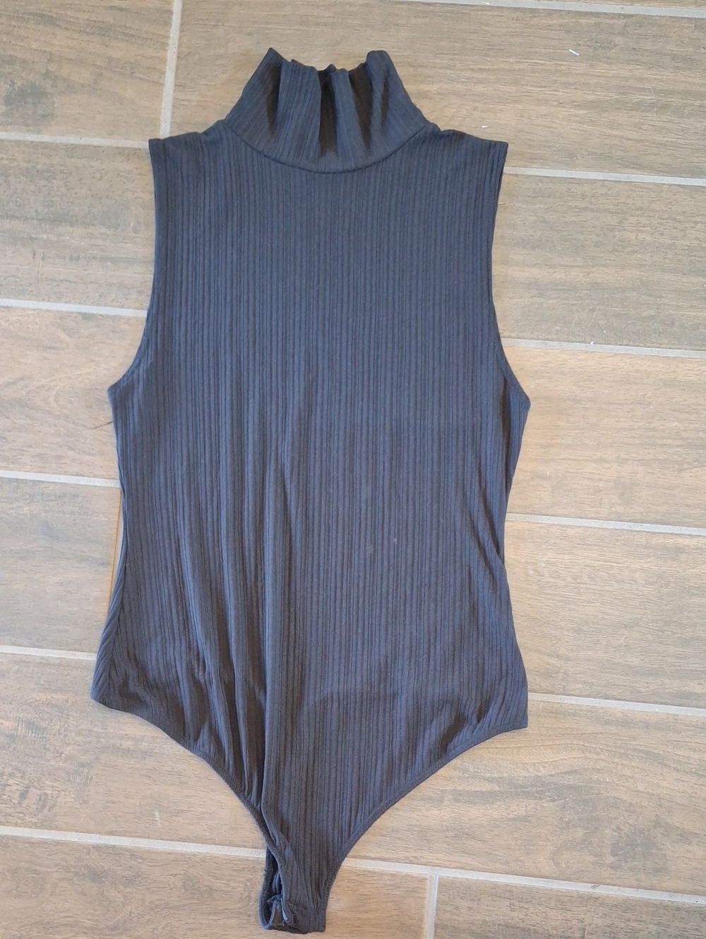 Free People Save Tonight Mock Neck Ribbed Bodysuit Black Size Large - Picture 2 of 9